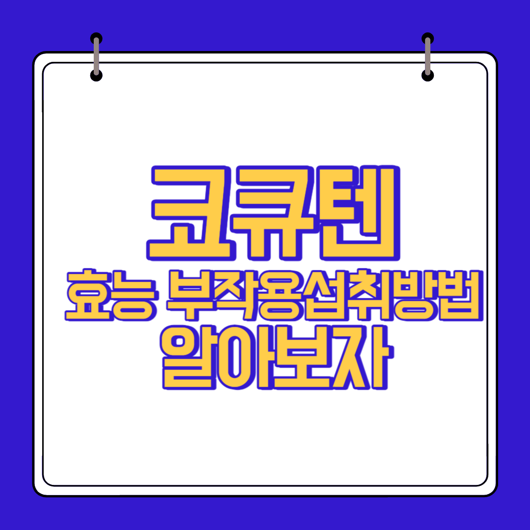 코큐텐 효능 부작용 알고 섭취하자