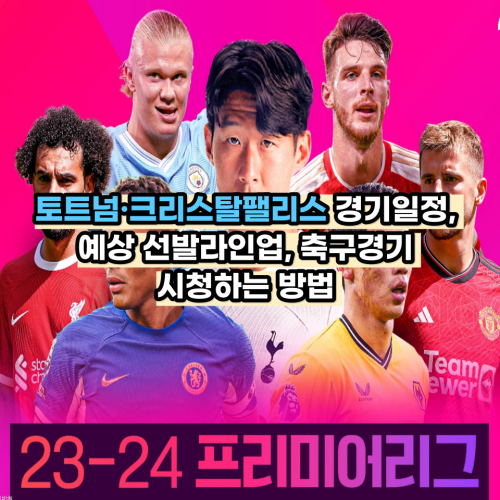  토트넘·크리스탈팰리스 경기일정, 예상 선발라인업, 축구경기 시청하는 방법 알아보기