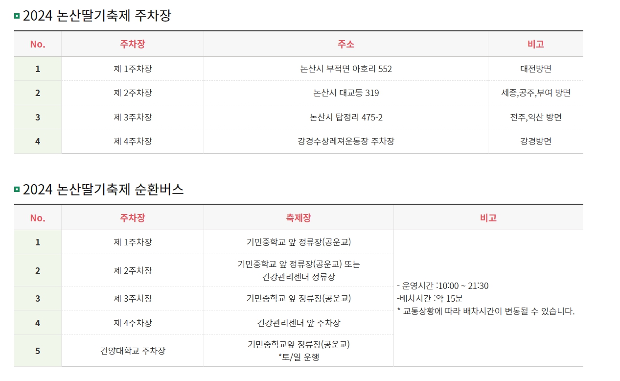 논산딸기축제주차장