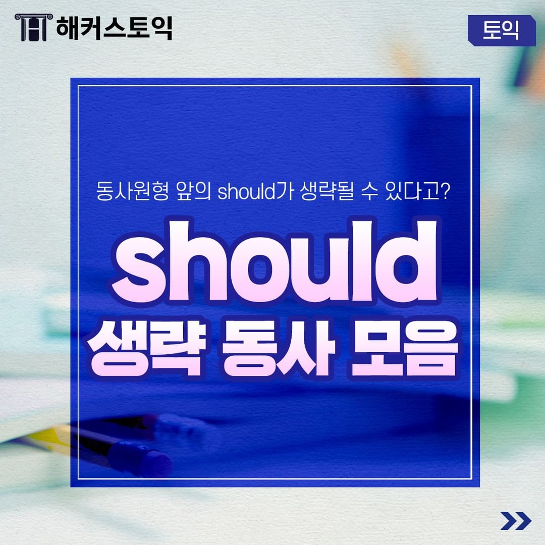  should 생략 동사 모음!