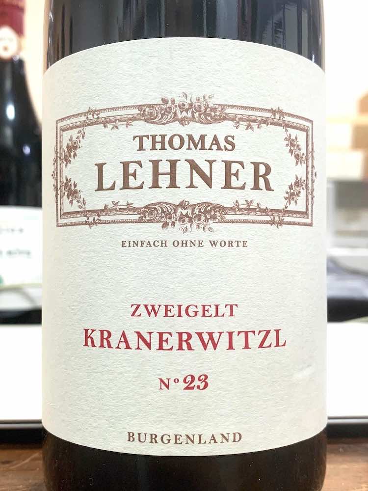 Thomas Lehner No.23 Kranerwitzl Zweigelt 2012