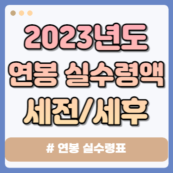 2023 연봉 실수령표