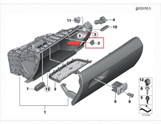  BMW 글로브박스 관련 F10/30 Grovebox USB Socket