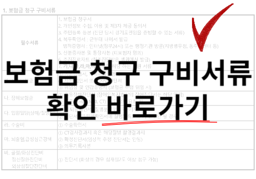 군복무 상해 보험금 청구 구비서류 확인하는 링크