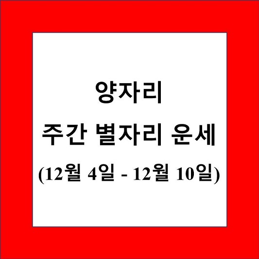 양자리 주간 별자리 운세 제목 상자