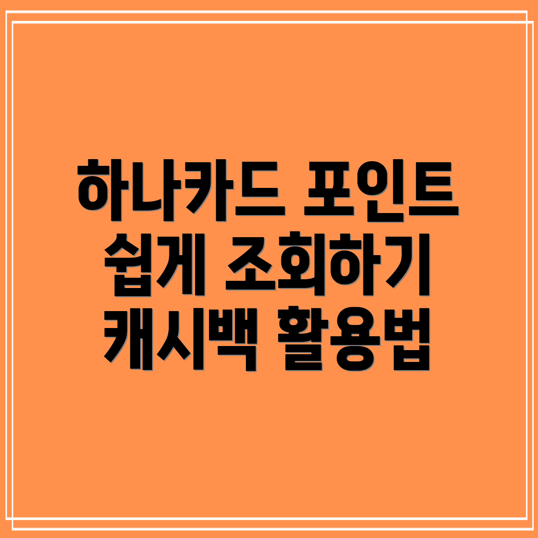 하나카드 포인트 조회