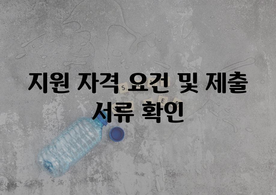 지원 자격 요건 및 제출 서류 확인