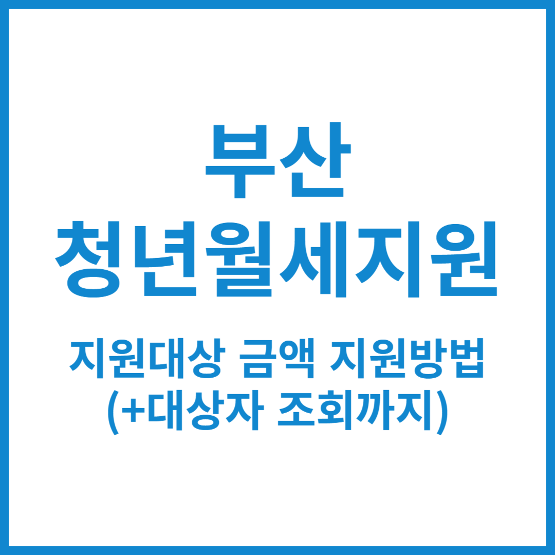 부산 청년월세지원