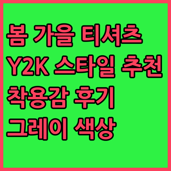 봄 가을 Y2K 스타일 그레이 티셔츠