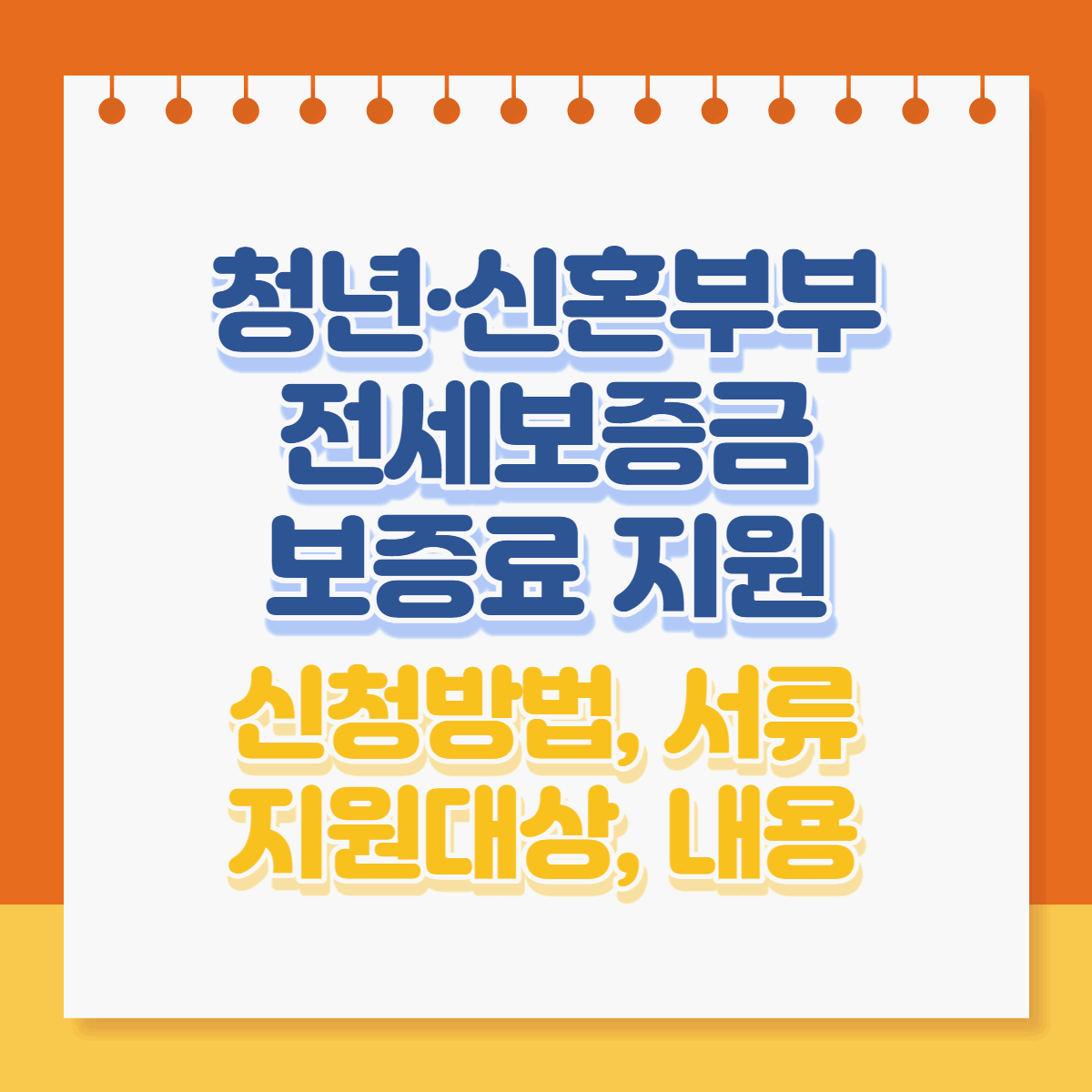  2023년 청년·신혼부부 전세보증금 반환보증 보증료 지원 신청방법, 서류, 지원대상, 내용