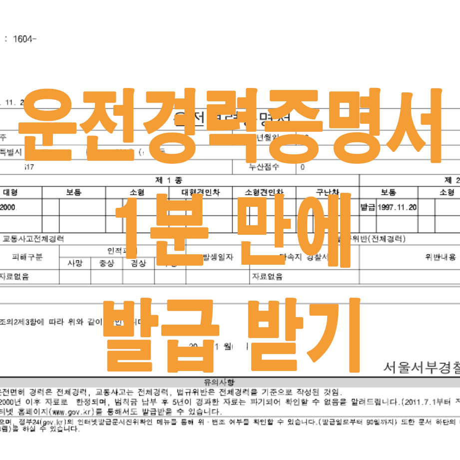  운전경력증명서 발급