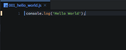 [Node.js] #02. 콘솔에 Hello World 출력하기 01