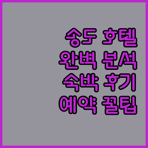 송도 해수욕장 호텔 완벽 분석 숙박 