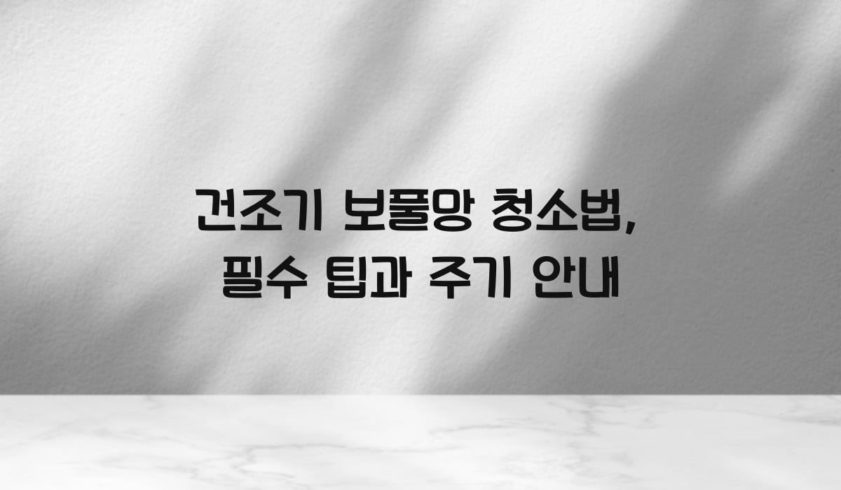 건조기 보풀망 청소법