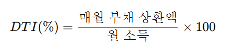DTI 계산 공식
