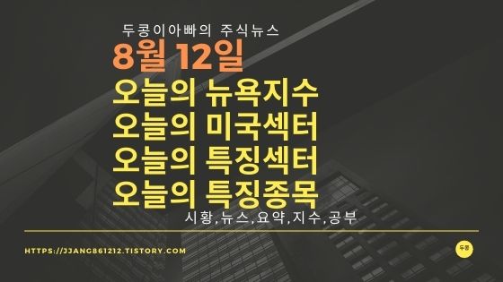  [21년 08월 12일]다우지수와 세계증시와 특징종목