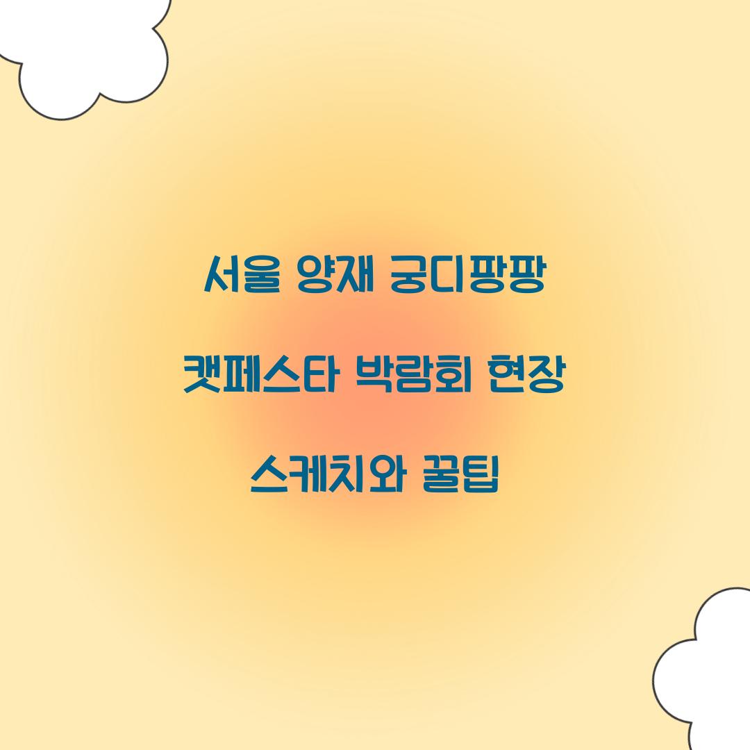 서울 양재 궁디팡팡 캣페스타 박람회