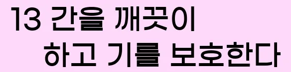  13 간을 깨끗이 하고 기를 보호한다