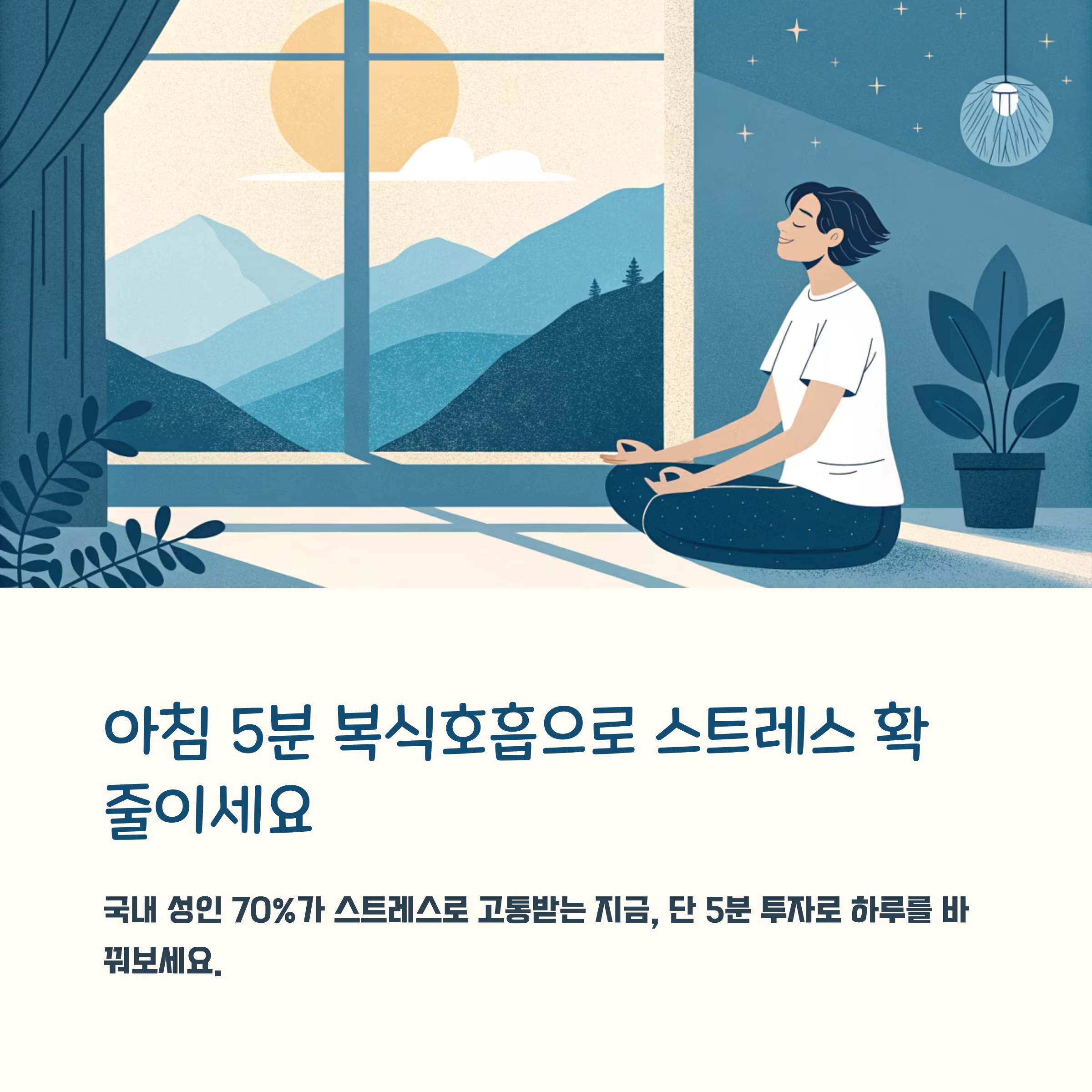 아침 5분 복식호흡으로 스트레스 30% 줄이기! 간단한 건강 루틴