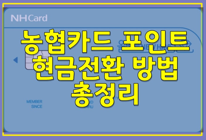  농협카드 포인트 현금전환 방법 총정리