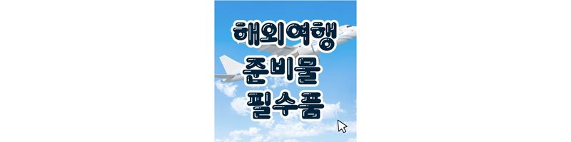  해외여행 준비물 필수품