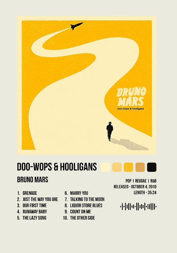 Bruno Mars - Doo-Wops &amp; Hooligans 가사 앨범 리뷰 뮤직비디오 순위