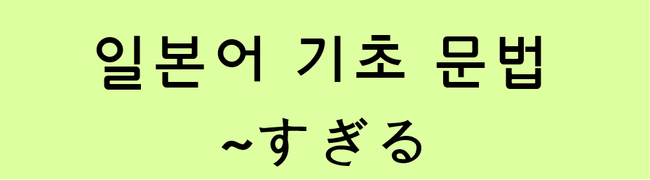  일본어 기초 문법: ~すぎる