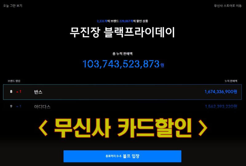  2022 무신사 블랙 프라이데이 카드 할인 정보