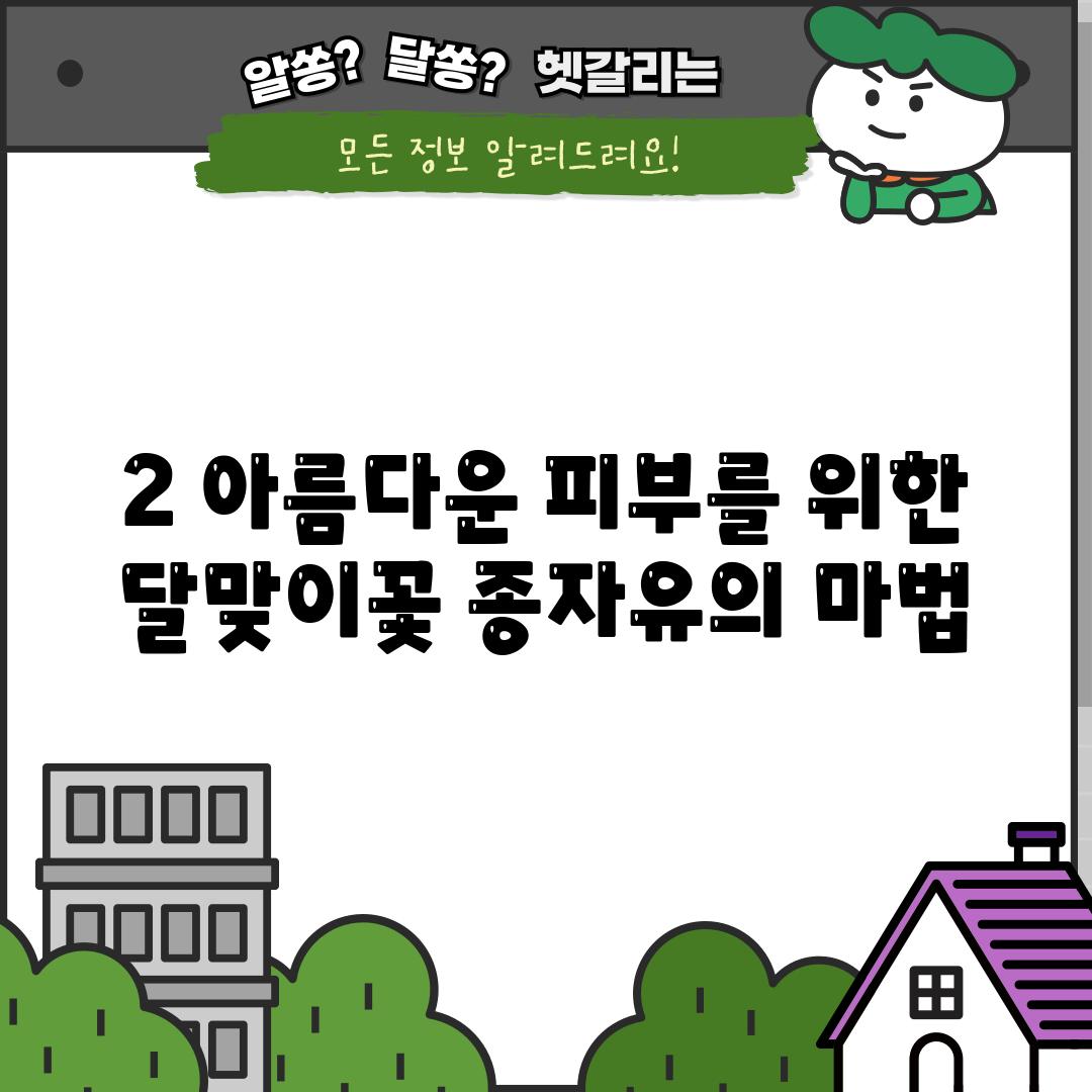 2. 아름다운 피부를 위한 달맞이꽃 종자유의 마법