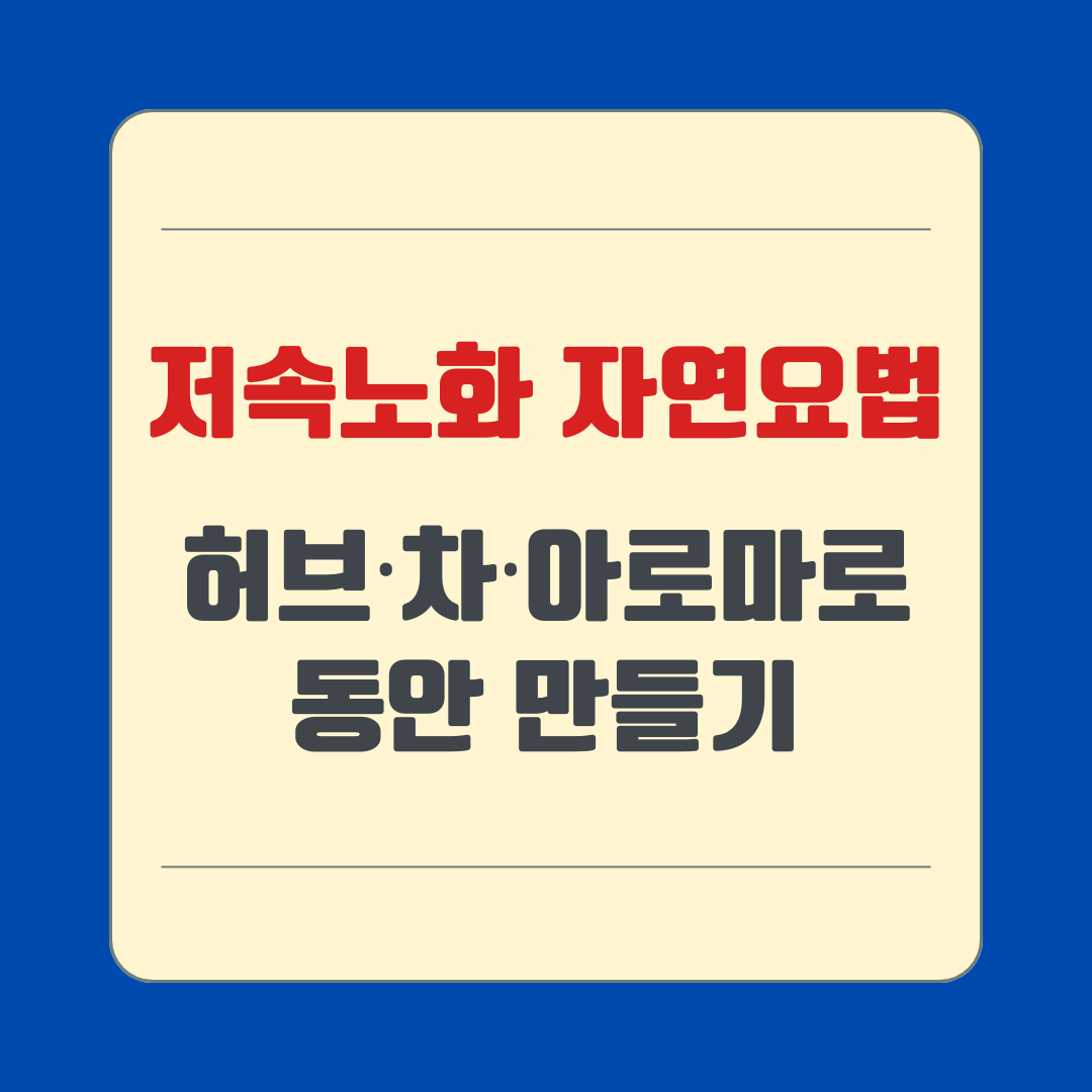 저속노화 자연요법｜허브·차·아로마로 동안 만들기