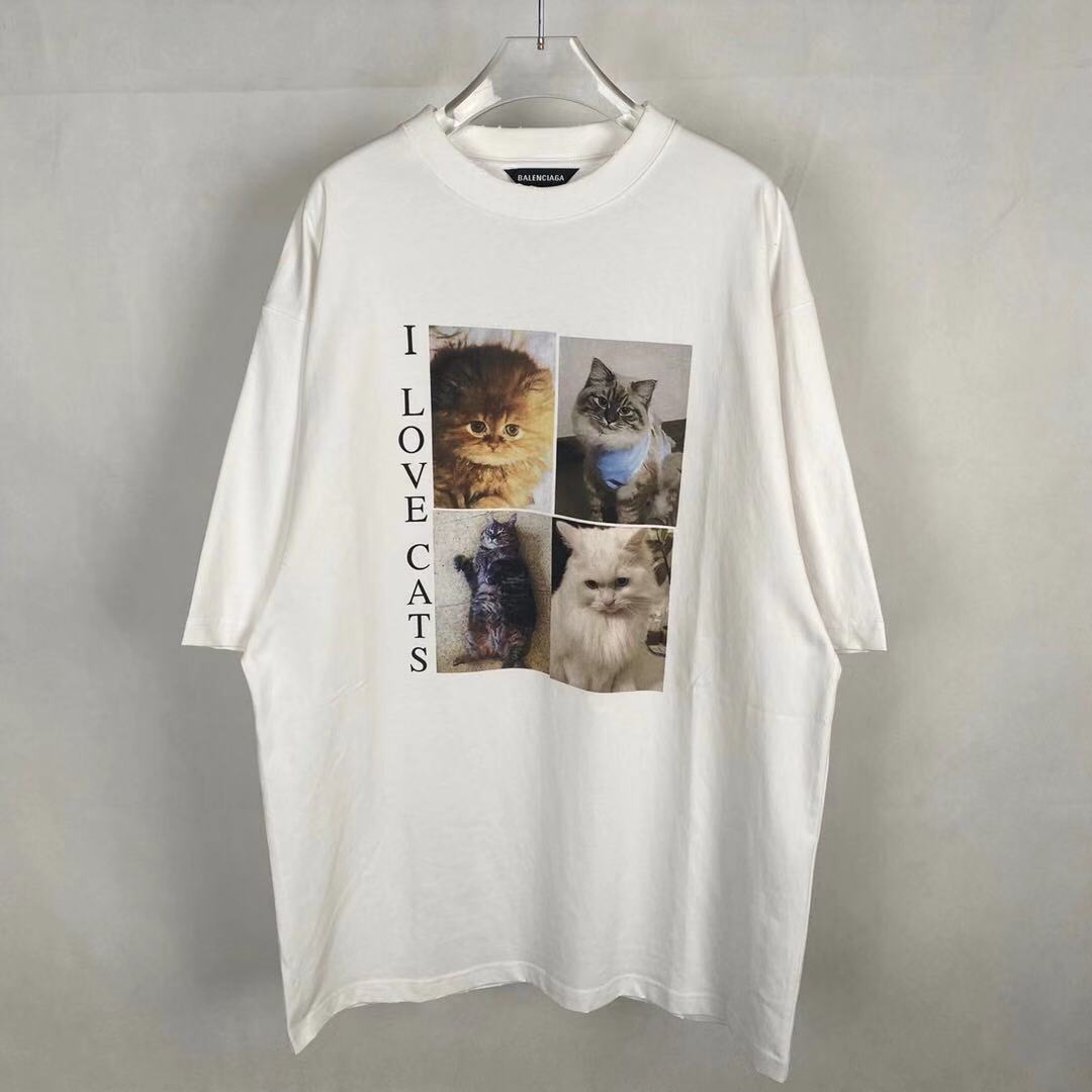  [BALENCIAGA] 발렌시아가 I LOVE CATS 반팔 티셔츠 641614 TJVG8 9000