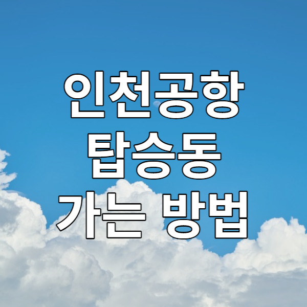  [해외여행 첫걸음] 인천공항 탑승동 가는 방법
