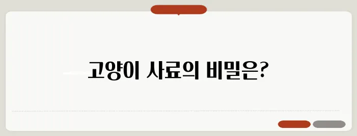 내 돈으로 구입한 고양이 사료로 알러지를 극복하는 방법을 알아보세요!