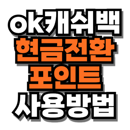 ok캐쉬백 현금전환 포인트 사용방법