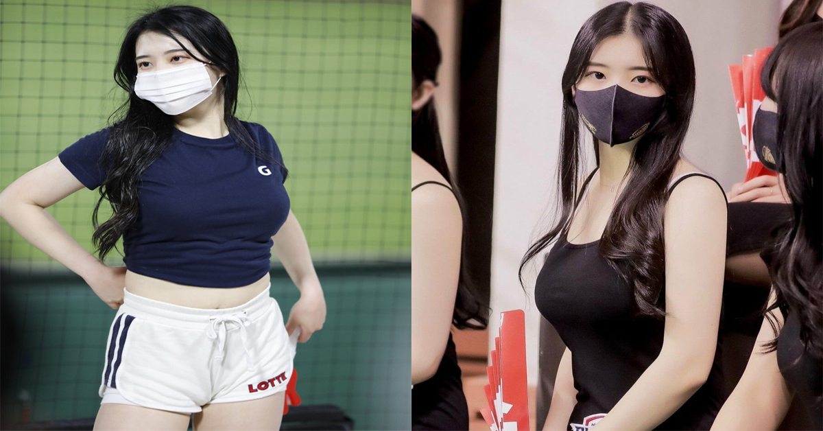 야구선수와 열애중이라는 치어리더gif