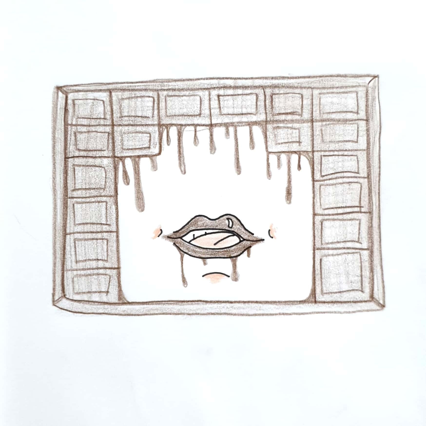  Eat Some Chocolate 초콜릿 먹기 / 일러스트 그림 드로잉 / 입술 그리기