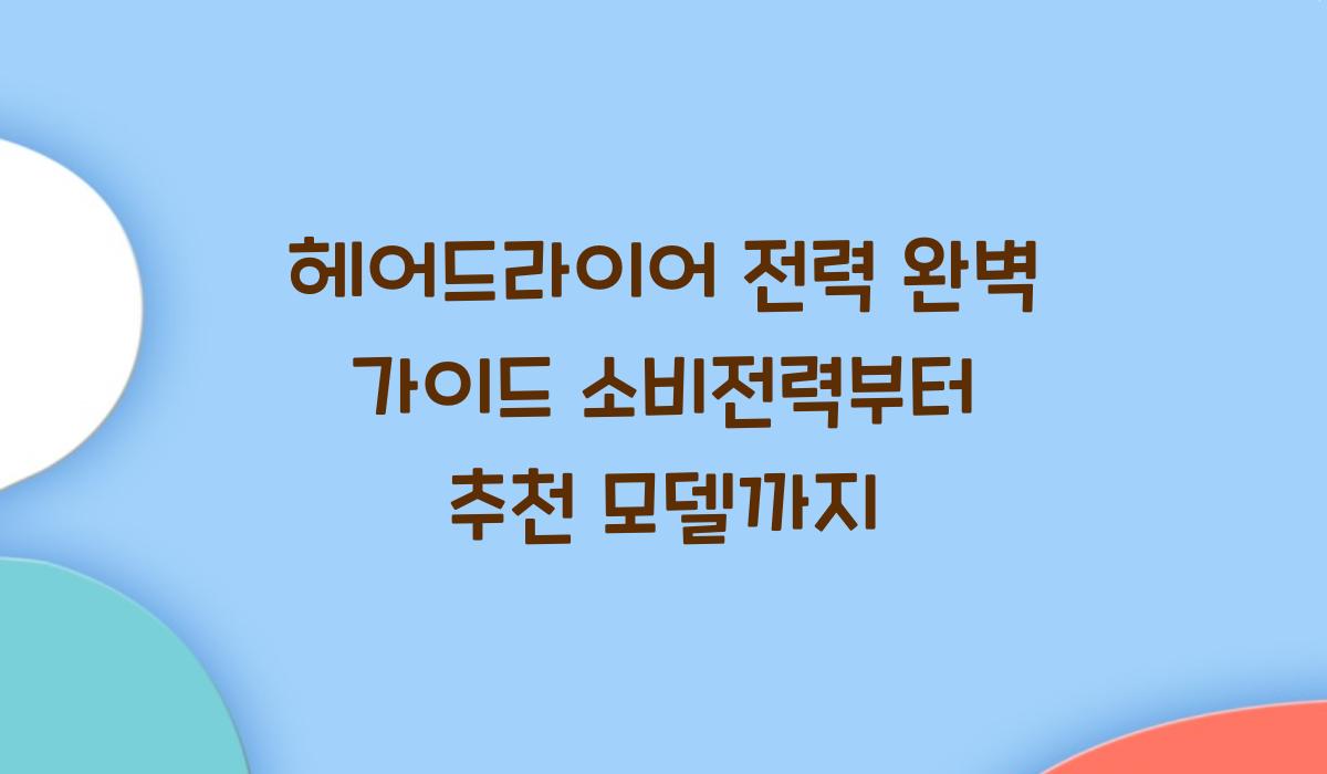 헤어드라이어 전력