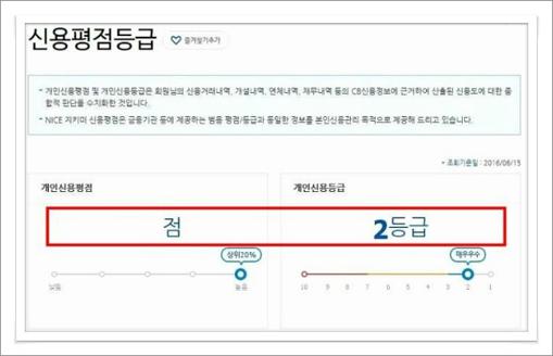 나이스지키미 신용등급 조회
