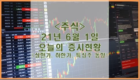  [주식] 21년 6월 1일 오늘의 증시현황 (상한가, 하한가, 특징주)
