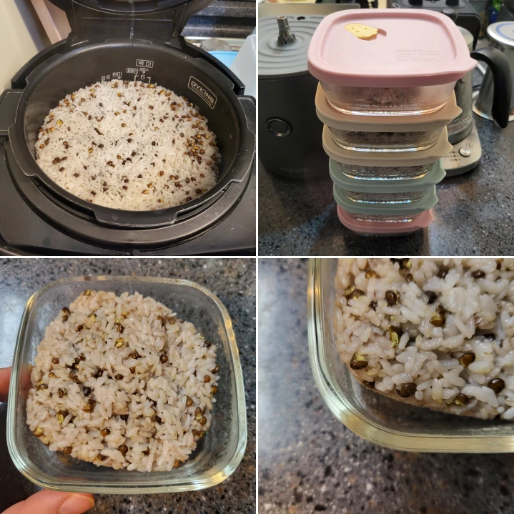 밥을-락앤락-내열유리-햇쌀밥용기에-넣음