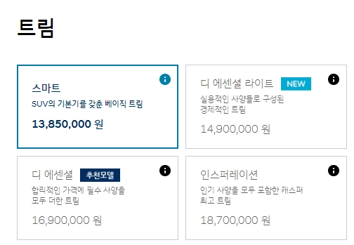 캐스퍼-가격