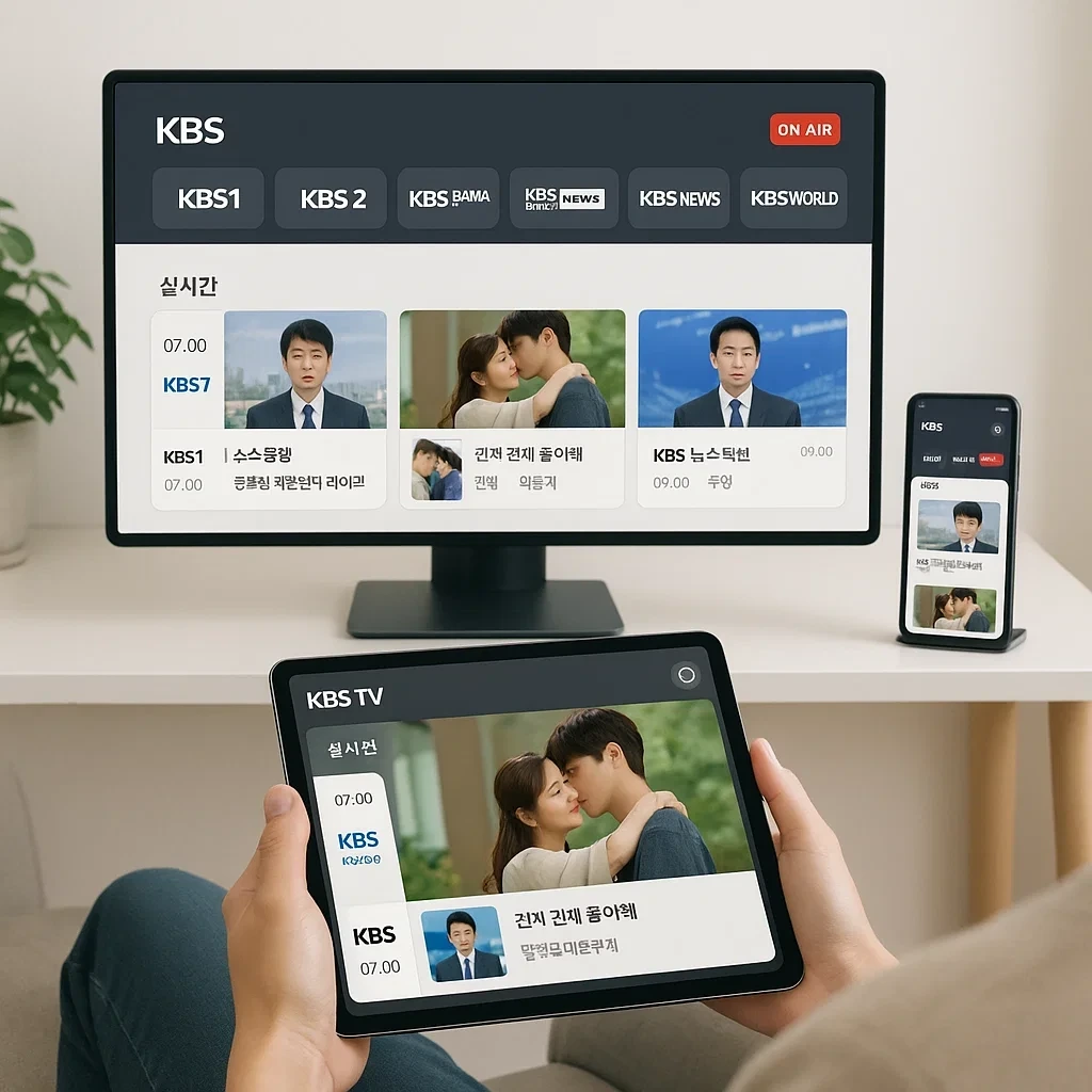KBS 실시간 TV 보기|무료로 본방 사수하는 방법