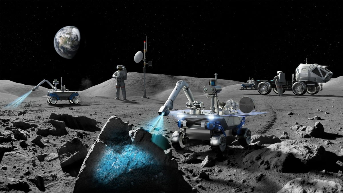 현대차가 공개한 달 탐사 로버 콘셉트 이미지.