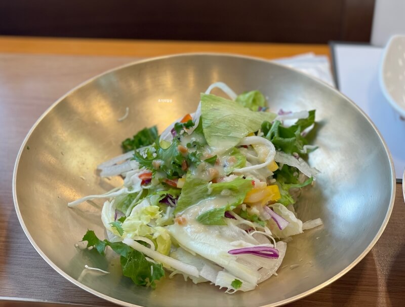 아산 온양 떡갈비 맛집 쌍교숯불갈비 야채 샐러드
