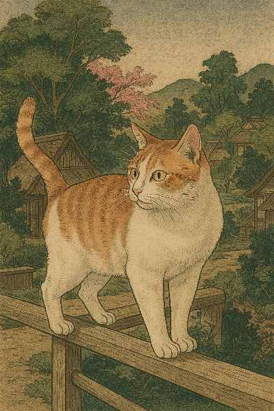 GPT-4o 일본 전통화 스타일로 변환한 고양이 사진