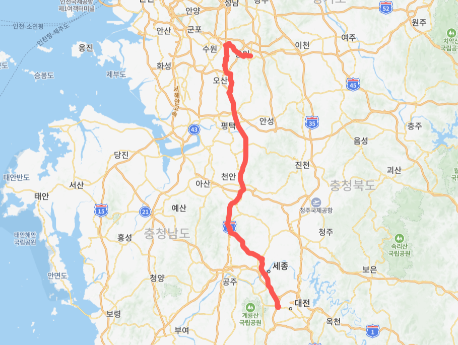 대전-연기-용인-화성-8326번-버스-노선-지도