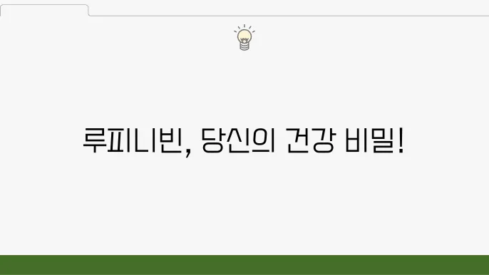 루피니빈 효과적인 섭취 타이밍