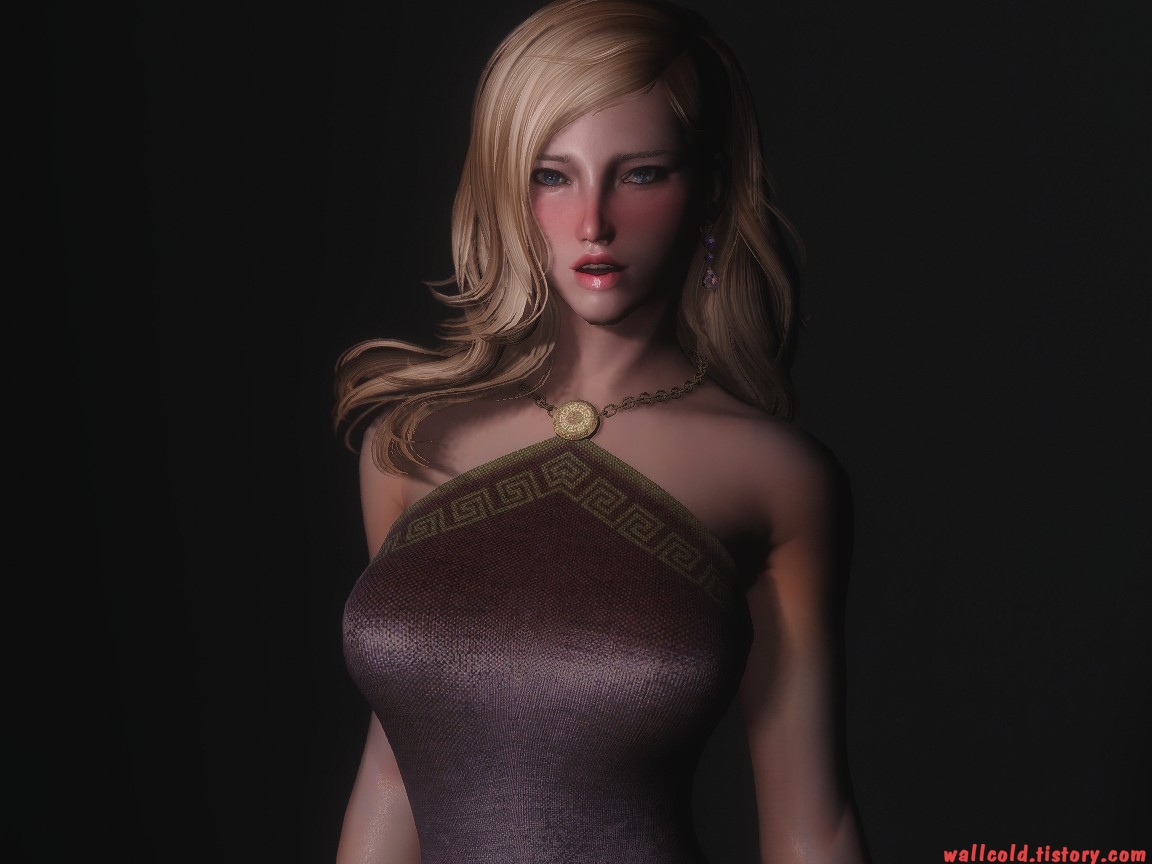 스카이림 의상 - 드레스 의상 newm short dress2 skyrim mod 001