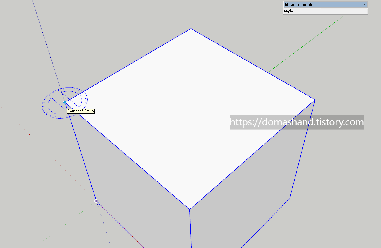 스케치업 초보 강의 회전 툴 회전 기준점 잡기