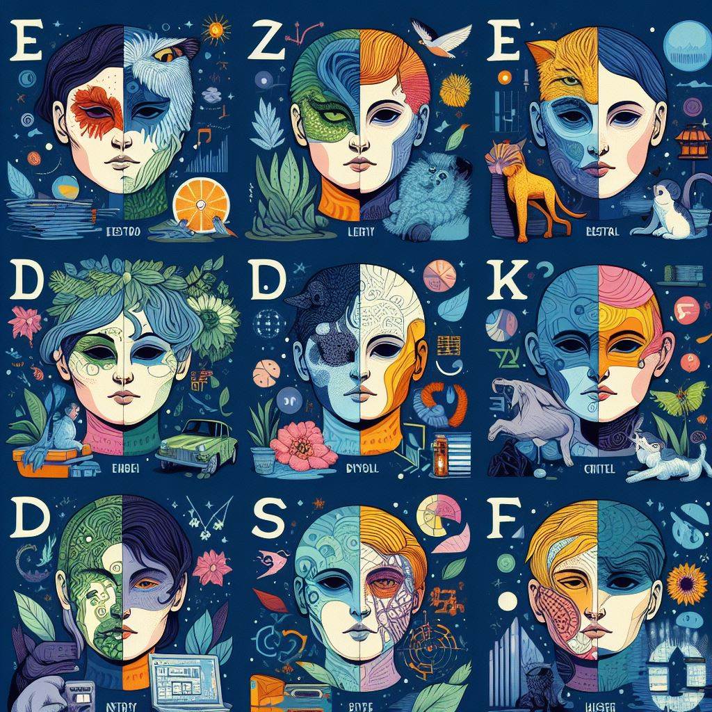 MBTI 16가 성격 유형[ESTP / ESTJ / ISTP / ISTJ ESFP / ESFJ / ISFP / ISFJ ENFP / ENFJ / INFP / INFJ ENTP / ENTJ / INTP / INTJ]을 디지털 아트로 표현